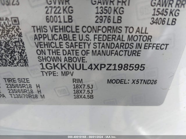 GMC Acadia Awd Slt 2023 1GKKNUL4XPZ198595 Image 9