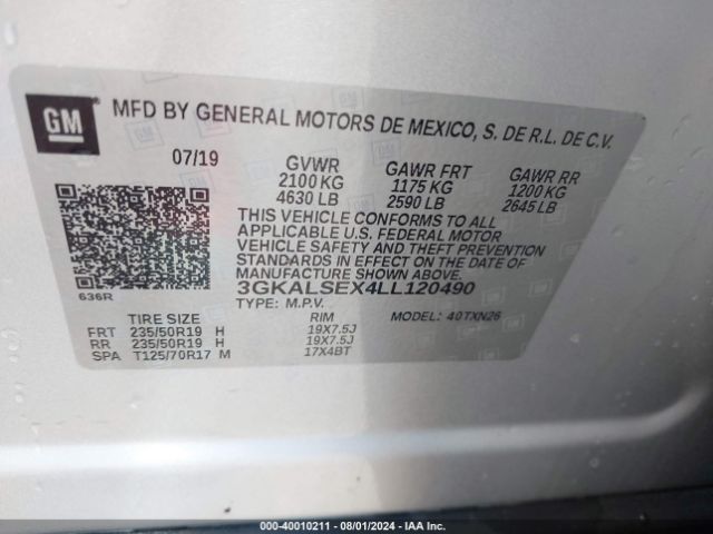 3GKALSEX4LL120490 GMC Terrain Fwd Denali