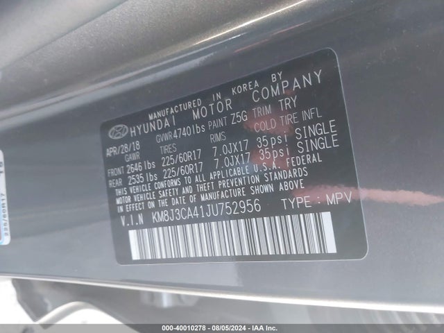 Hyundai Tucson Sel Plus 2018 KM8J3CA41JU752956 Image 9