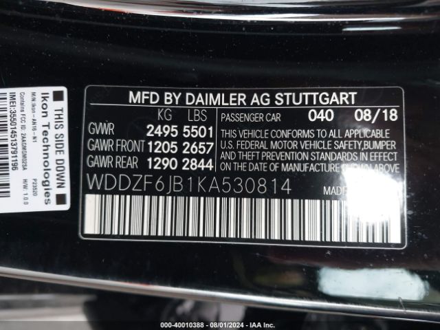 WDDZF6JB1KA530814 Mercedes-Benz E 450 4matic