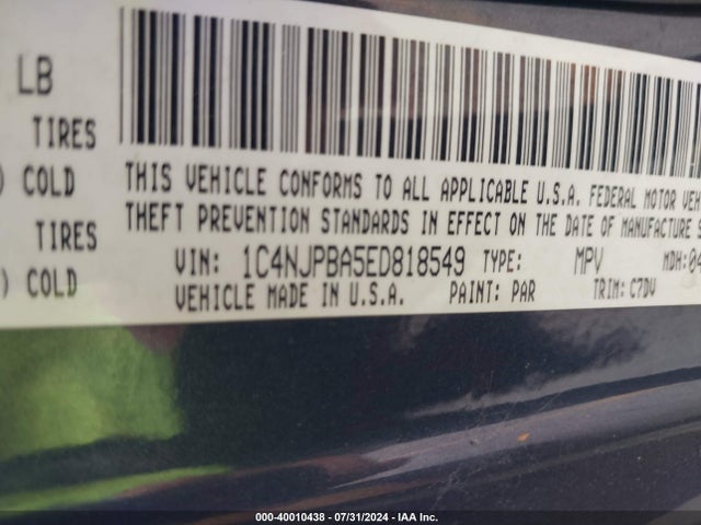 Jeep Patriot Altitude 2014 1C4NJPBA5ED818549 Image 9