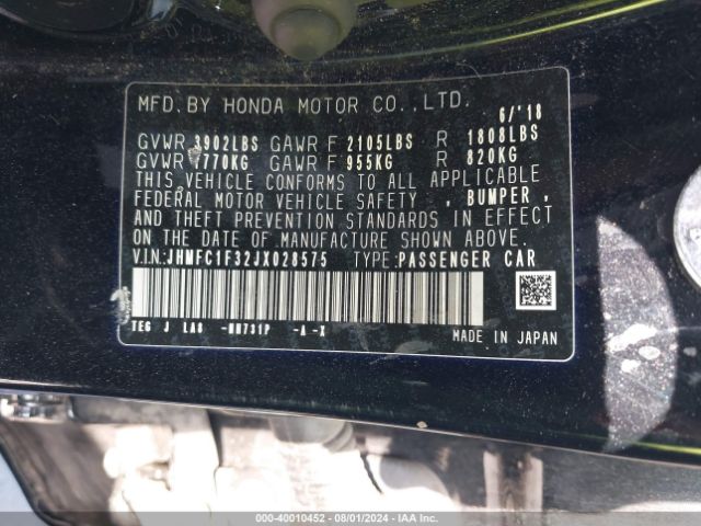 JHMFC1F32JX028575 Honda Civic Ex-t