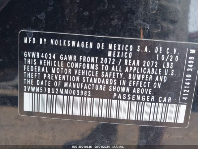 3VWN57BU2MM003983 Volkswagen Jetta 1.4t R-line/1.4t S