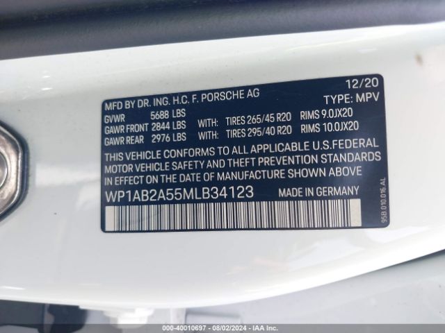 2021 PORSCHE MACAN WP1AB2A55MLB34123 Photo 8