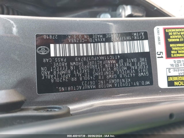 Toyota CAMRY LE 2023 4T1C11AK4PU178749 Image 9