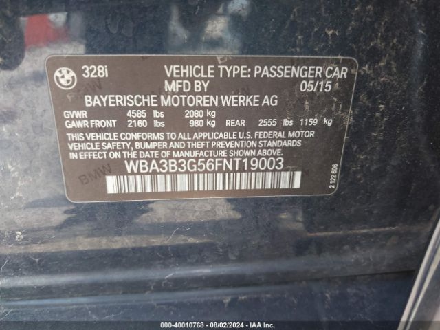 WBA3B3G56FNT19003 BMW 328i Xdrive