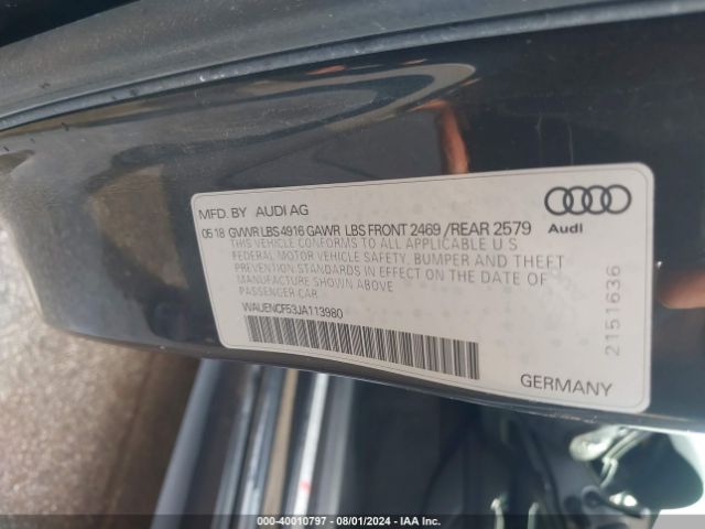 WAUENCF53JA113980 Audi A5 2.0t Premium