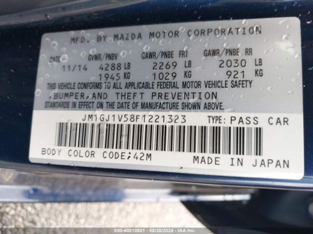 JM1GJ1V58F1221323 Mazda Mazda6 I Touring