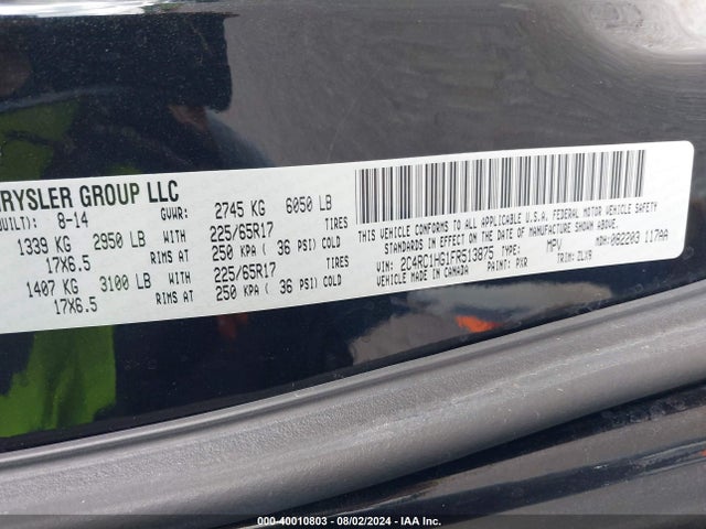 2C4RC1HG1FR513875 Chrysler Town & Country S