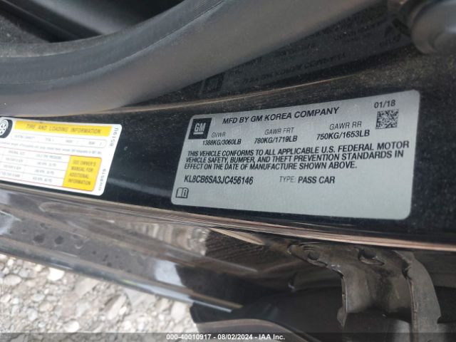 KL8CB6SA3JC456146 Chevrolet Spark Ls Cvt