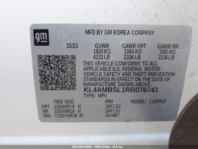 KL4AMBSL1RB076043 Buick Encore Gx Preferred Fwd