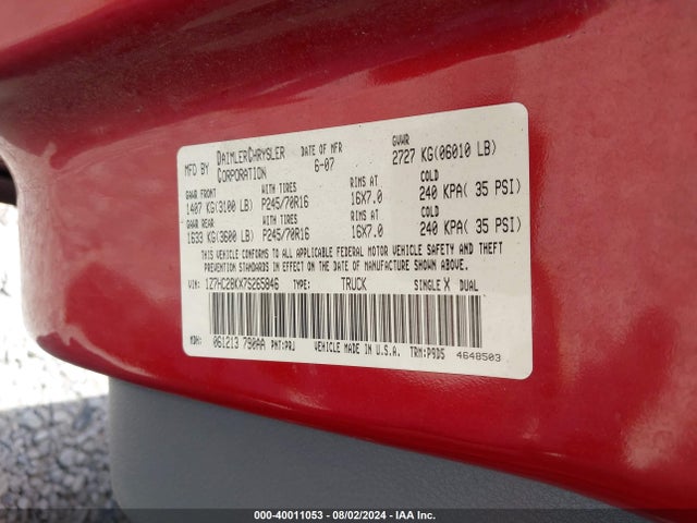2007 MITSUBISHI RAIDER 1Z7HC28KX7S265846 Photo 8