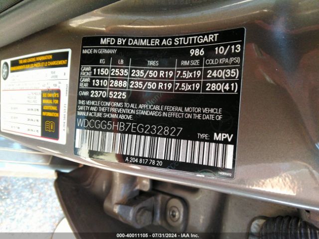 WDCGG5HB7EG232827 Mercedes-Benz GLK 350