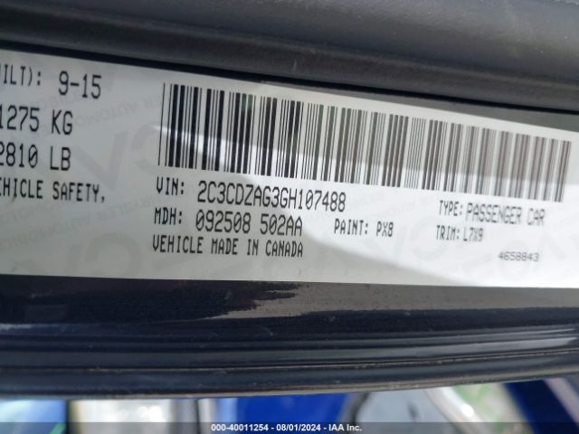 2C3CDZAG3GH107488 Dodge Challenger Sxt