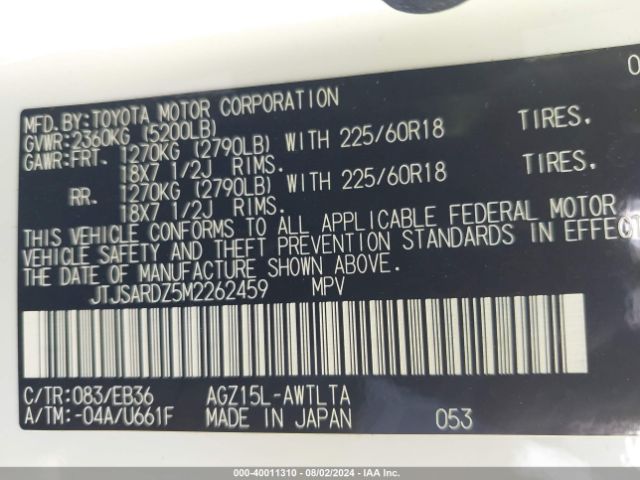 JTJSARDZ5M2262459 Lexus Nx 300 F Sport