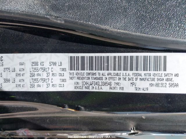 1C4HJWFG4GL330546 Jeep Wrangler Unlimited Rubicon