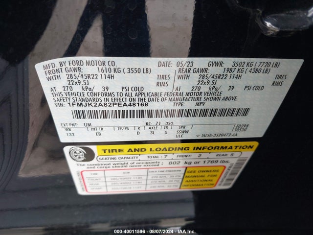 1FMJK2A82PEA48168 Ford Expedition Limited Max