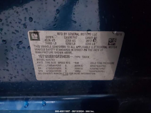 1GT12UE81GF294536 GMC Sierra 2500hd Denali