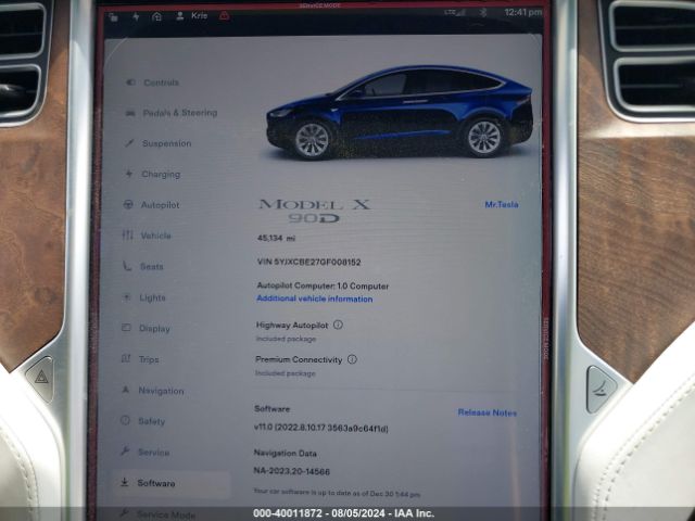 5YJXCBE27GF008152 Tesla Model X 60d/70d/75d/90d/p100d