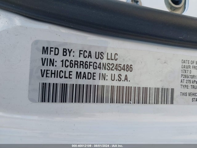 RAM 1500 2022 1C6RR6FG4NS245486 Image 9