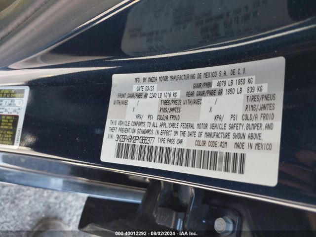 3MZBPABM2PM366377 Mazda Mazda3 2.5 S Select