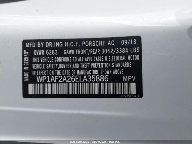 WP1AF2A26ELA35886 Porsche Cayenne Diesel