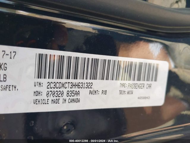 2C3CDXCT3HH631322 Dodge Charger R/t Rwd