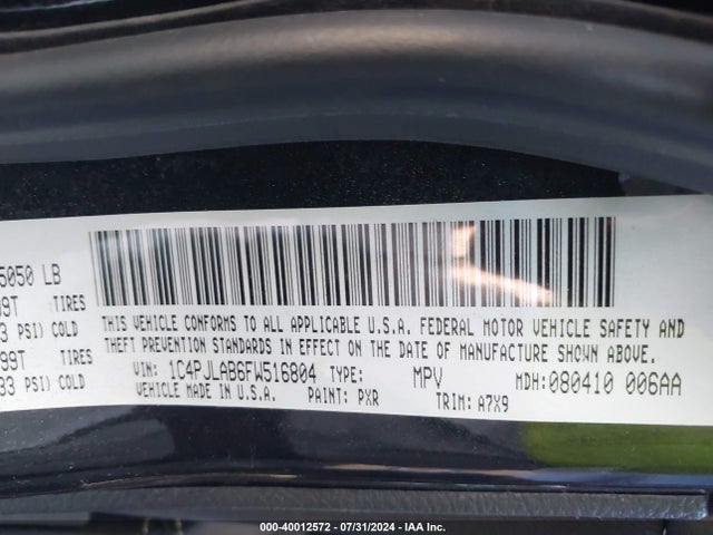 1C4PJLAB6FW516804 Jeep Cherokee Sport