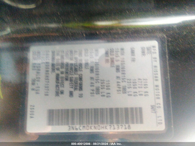 Nissan Nv200 S 2017 3N6CM0KN0HK713718 Image 9