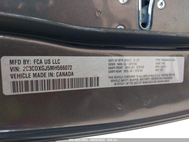 2C3CDXGJ5MH566072 Dodge Charger Scat Pack Rwd