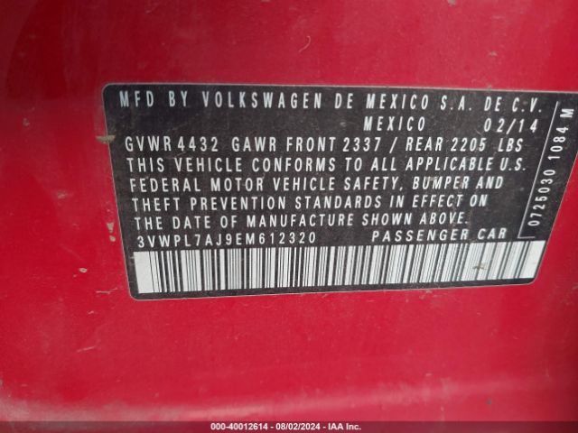 3VWPL7AJ9EM612320 Volkswagen Jetta Sportwagen 2.0l Tdi