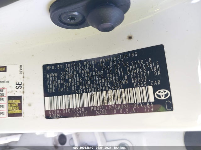 Toyota COROLLA LE 2023 5YFB4MDE9PP028664 Image 9