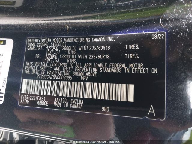 2T2GDCAZ9NC002095 Lexus Nx 250 Premium