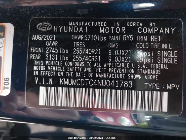 KMUMCDTC4NU041783 Genesis Gv70 3.5t Awd Sport