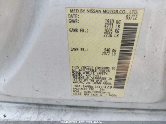 2013 NISSAN ALTIMA 1N4AL3AP0DC101929 Photo 8