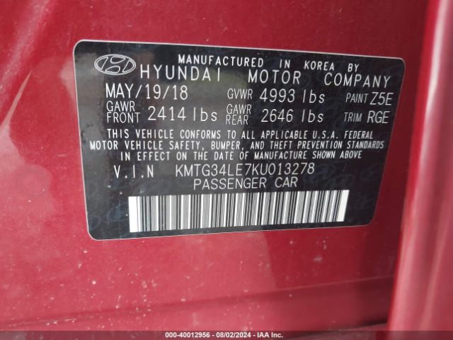 KMTG34LE7KU013278 Genesis G70 3.3t Dynamic