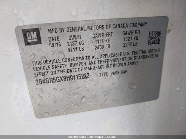 2G4GR5GX8H9115222 Buick Regal Turbo Premium Ii