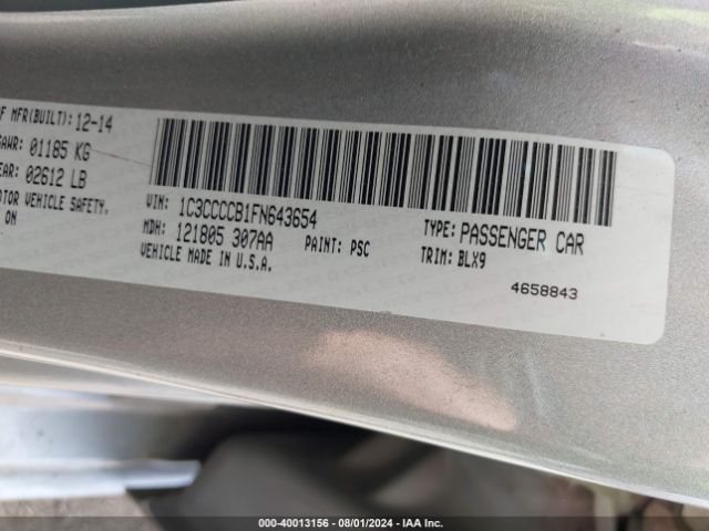 1C3CCCCB1FN643654 Chrysler 200 C