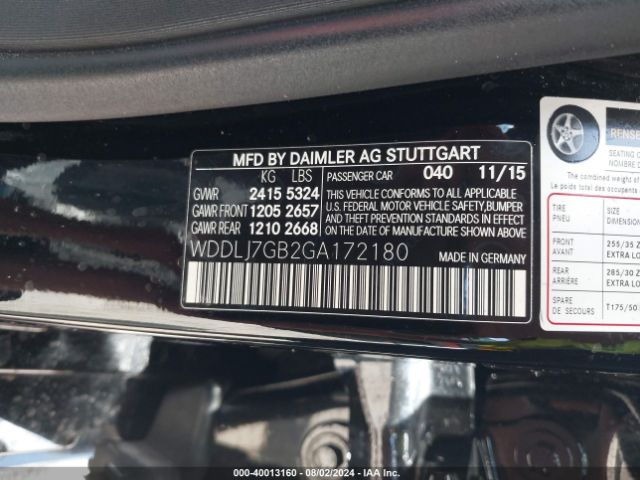 WDDLJ7GB2GA172180 Mercedes-Benz Amg Cls 63 S 4matic