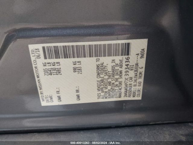 1N4AA6AP7JC393436 Nissan Maxima 3.5 Sl