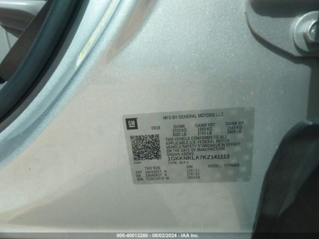 1GKKNKLA7KZ141113 GMC Acadia Sle-1