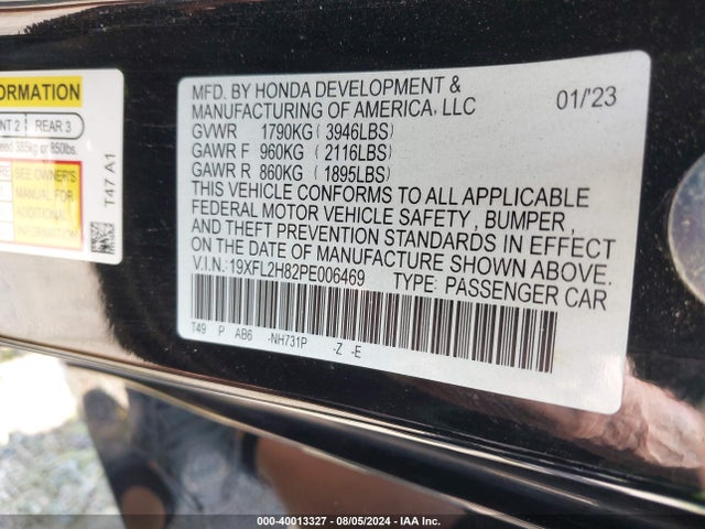 Honda Civic Sport 2023 19XFL2H82PE006469 Image 9