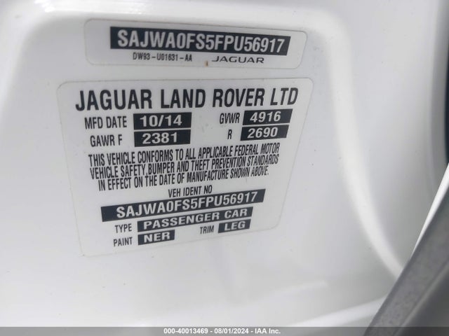 2015 JAGUAR XF SAJWA0FS5FPU56917 Photo 8