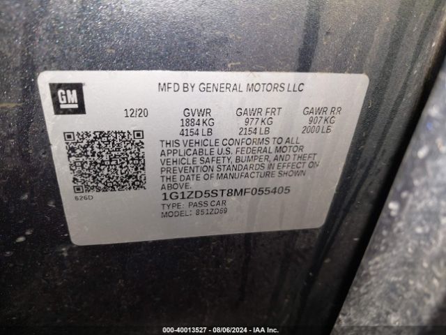 1G1ZD5ST8MF055405 Chevrolet Malibu Fwd Lt