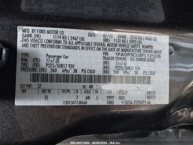 1FADP5CU5FL121239 Ford C-max Energi Sel