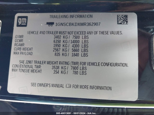 Chevrolet Suburban 2wd Ls 2021 1GNSCBKDXMR362907 Image 9