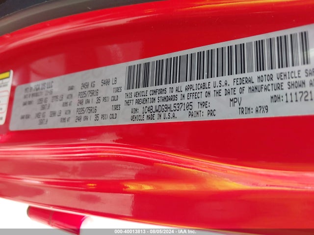 1C4BJWDG9HL537105 Jeep Wrangler Unlimited Sport 4x4