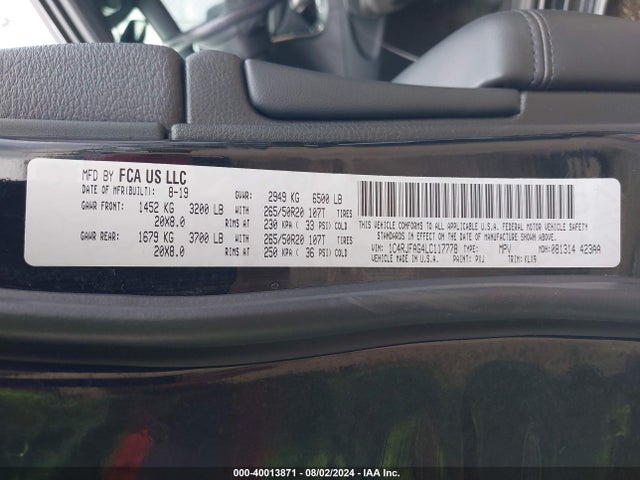 1C4RJFAG4LC117778 Jeep Grand Cherokee Altitude 4x4