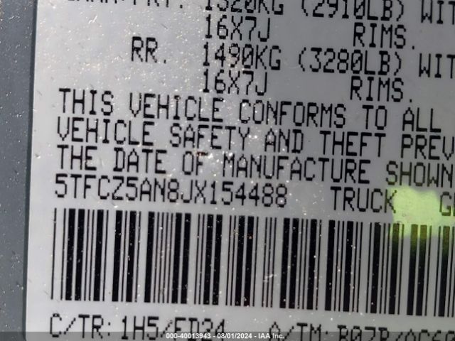 5TFCZ5AN8JX154488 Toyota Tacoma Trd Off Road