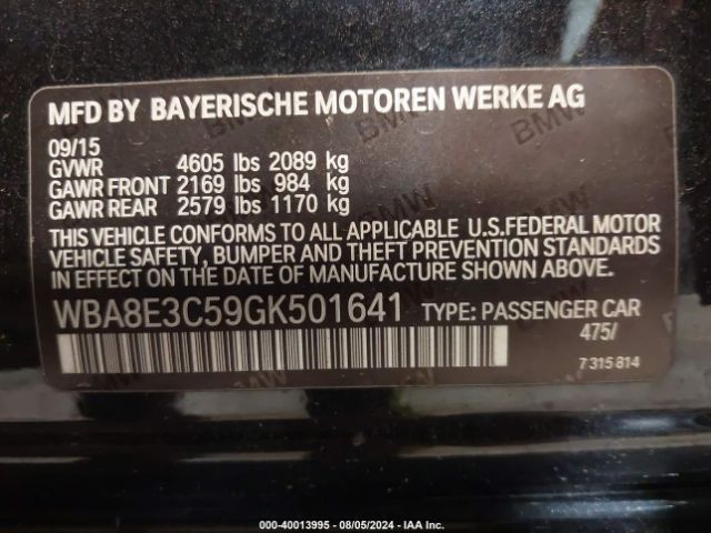 WBA8E3C59GK501641 BMW 328i Xdrive